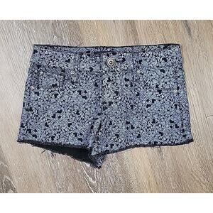 Lovesick Hot Topic Skull Cutoff Shorts Black And White Size 1 Y2k Vintage